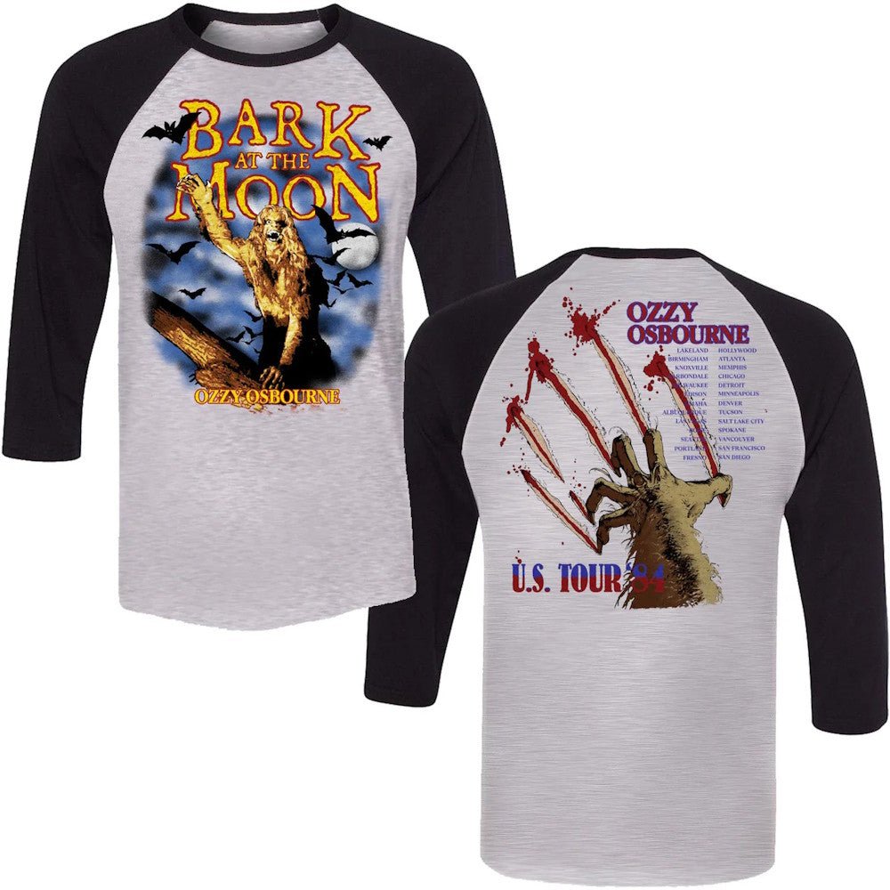 【予約商品】 OZZY OSBOURNE オジーオズボーン (追悼 ) - Bark at the Moon US Tour ’84 ラグラン 3/4スリーブ / バックプリントあり / Tシャツ / メンズ - PGS